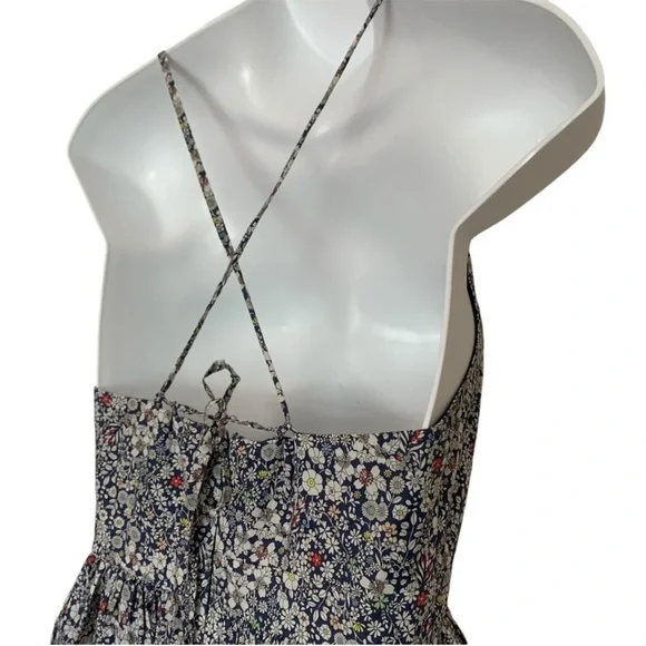 NWT J. Crew Liberty Fabrics June Meadow Floral Navy  Spaghetti Strap Midi Dress - Picture 7 of 10